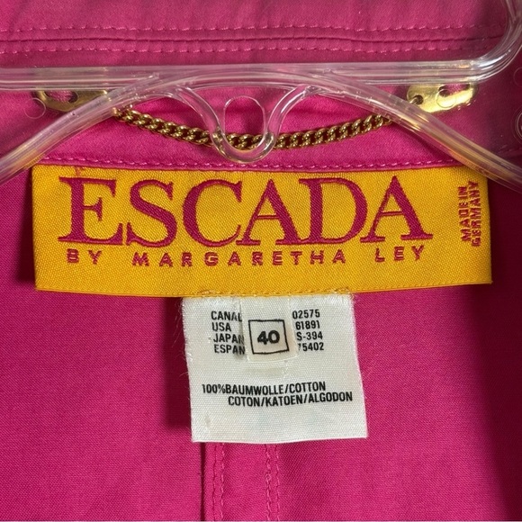 Escada Margaretha Ley Pink Blazer Jacket Size 40 = Medium Vintage 80s 90s - Picture 7 of 11